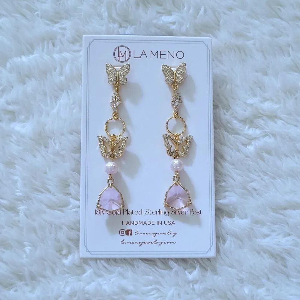 La Meno "Sparkling🎆 Butterfly🦋" Earrings - Picture 1 of 16
